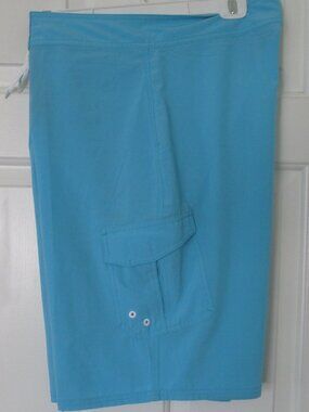Sunshine Zone Mens Blue Cargo Pockets Swim Board Short NWOT - Size 34W